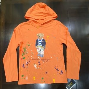 Size (14-16) Ralph Lauren Polo Bear Boys Hoodie Long Sleeve Shirt